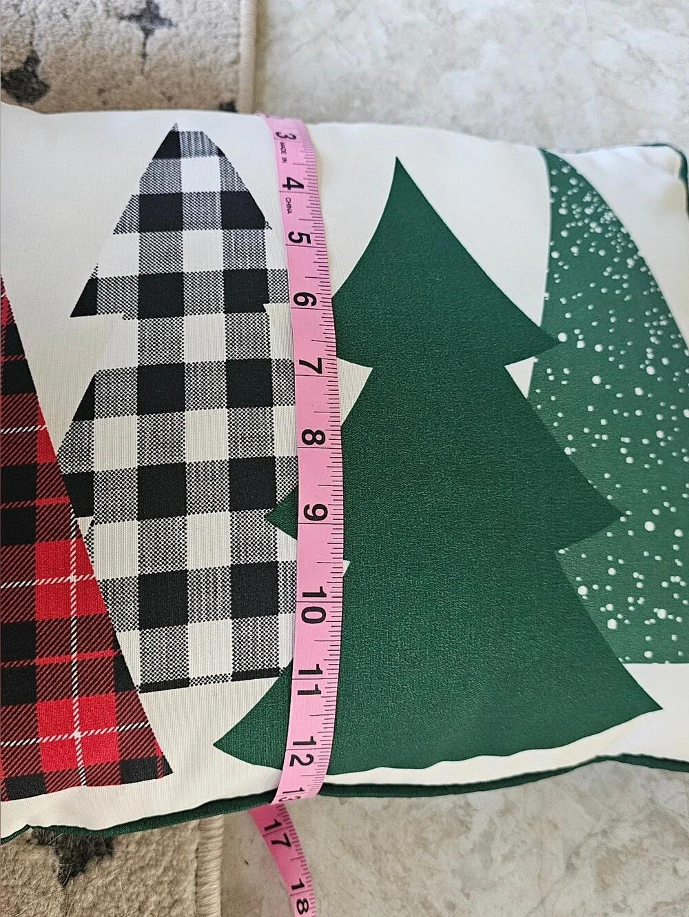Holiday Pet Pillow Cover - Green Plaid Christmas Design